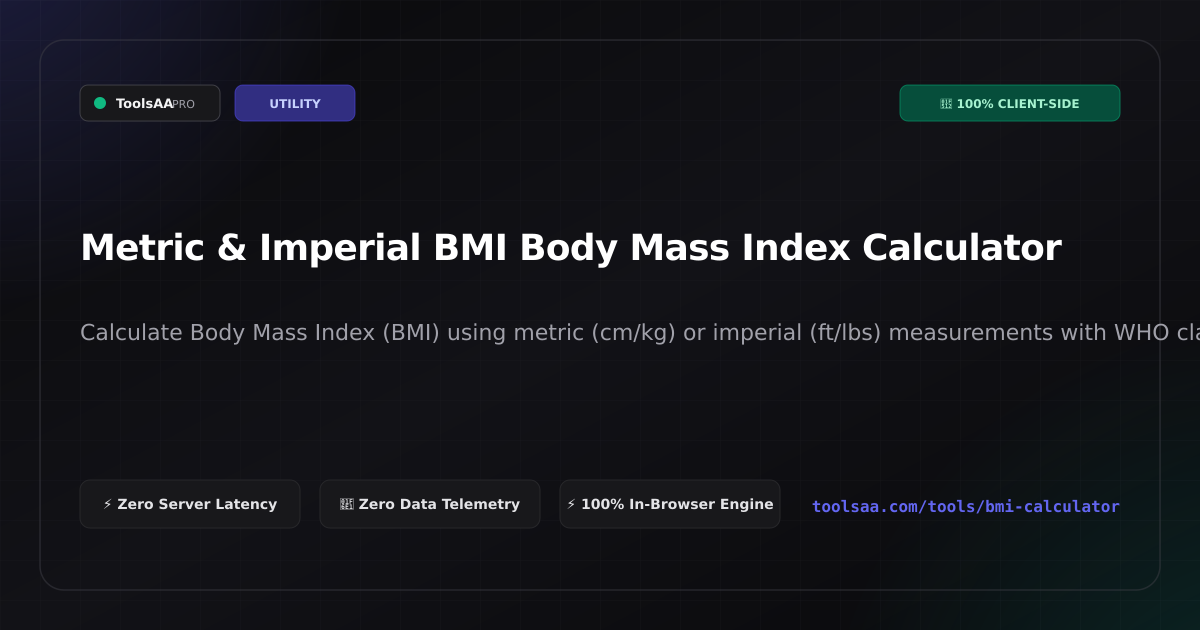 Metric & Imperial BMI Body Mass Index Calculator | ToolsAA